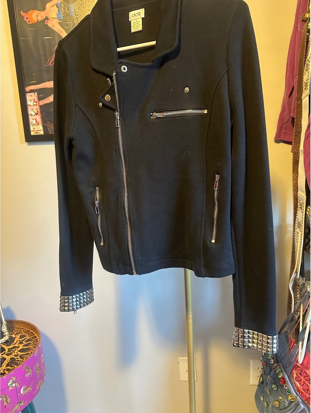 Cache Black Studded Moto Jacket